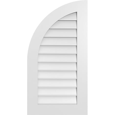 Ekena Millwork Quarter Round Top Left Surface Mount PVC Gable Vent w/ 3-1/2"W x 1"P Standard Frame, 20"W x 38"H GVPQL20X3801SN